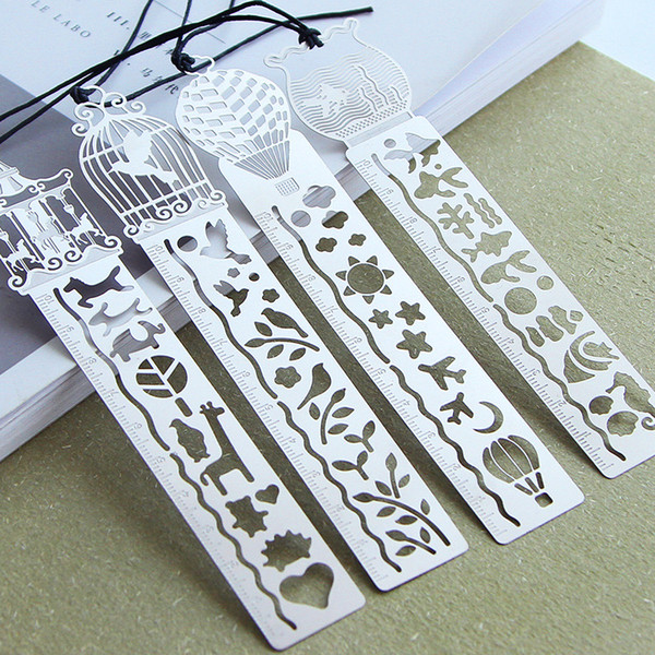 Ruler Bookmark Hollow-out Miniature Metal Bookmark Creative Lovely Multifunctional Wedding Favor Baby Shower Party Gifts DHL 
