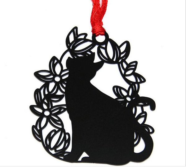 25pcs Stainless Steel Black Basket Cat Bookmark Book card For Wedding Baby Shower Party Birthday Favor Gift Souvenirs