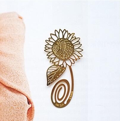 20pcs 18K Gold Plated Sunflower Bookmark Book card For Wedding Baby Shower Party Birthday Favor Gift Souvenirs Souvenir