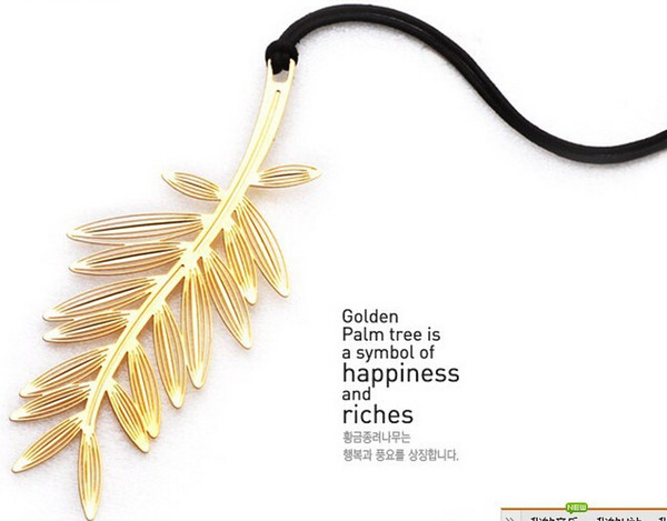 20pcs 18K Gold Plated Palm Leaf Bookmark Book card For Wedding Baby Shower Party Birthday Favor Gift Souvenirs Souvenir