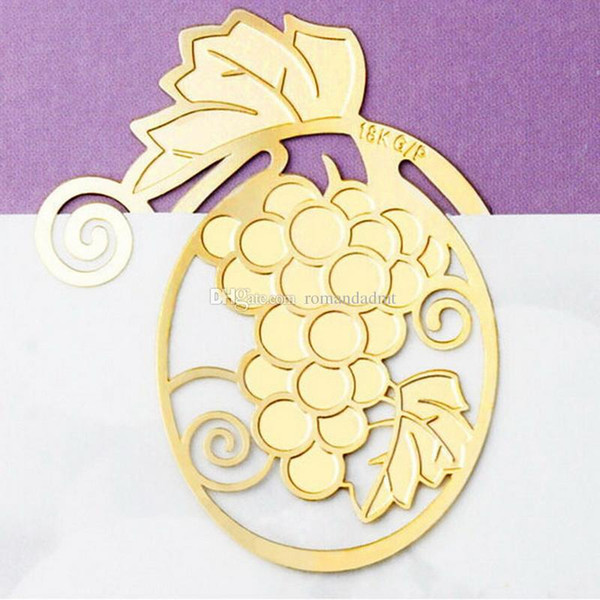 Gold Plated Grape Bookmark Metal Hollow-out For Wedding Baby Shower Party Birthday Favor Gift Souvenirs DHL 