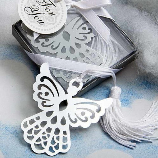 Wedding Favors Gifts stainless steel Angel Eagle Shape Bookmark with tassel Baby Shower souvenir bookmark+DHL Free Shipping