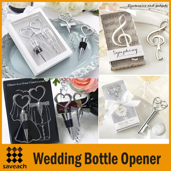 Wedding Bottle Opener Personalised Gift Wedding Bottle Favors Wine Bottle Opener Personalised Gift Retail Box Packaging 3 Styles
