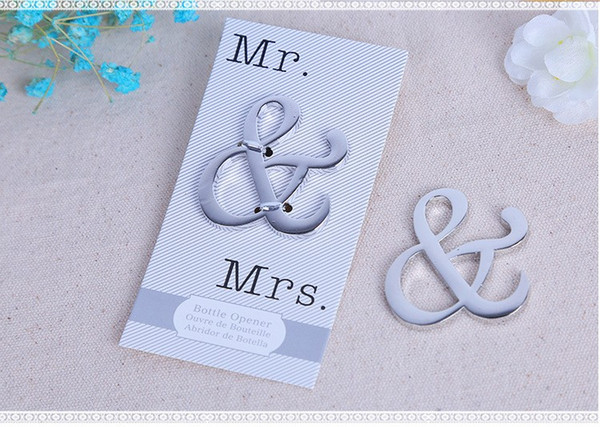 Just Arrival New Popular Mr & Mrs Ampersand Wine Bottle Opener Wedding Favors 100 PCS