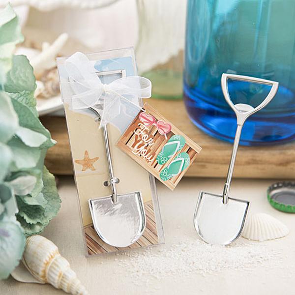 100pcs/lot Beach Wedding Favors Stainless Steel Sand Shovel Bottle Opener Party Favors and Gifts for Guest Free #001