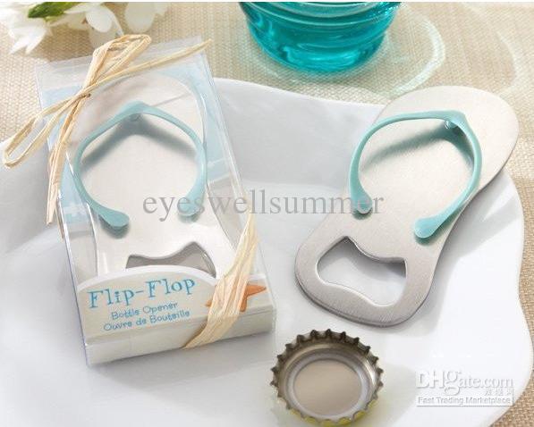 100pcs/lot 'Pop the Top' Flip Flop Bottle Opener Wedding Favors Gift