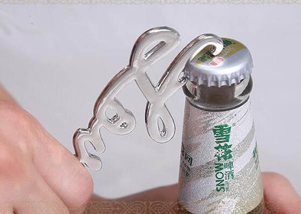 Bar Beer Opener LOVE Bottle Opener Kitchen Gadgets Wedding Favor Kitchen Party Supplies Gold Silver Color DHL free ship