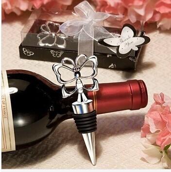 2015 NEW Butterfly Theme Wine Bottle Stopper 100PCS/LOT wedding favors guest present gifts Free 