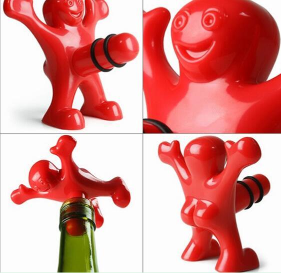 Red Happy Man Wine Bottle Novelty Opener Stopper Corkscrew Beer bottle opener Bottle Favors Bar Wedding Tools