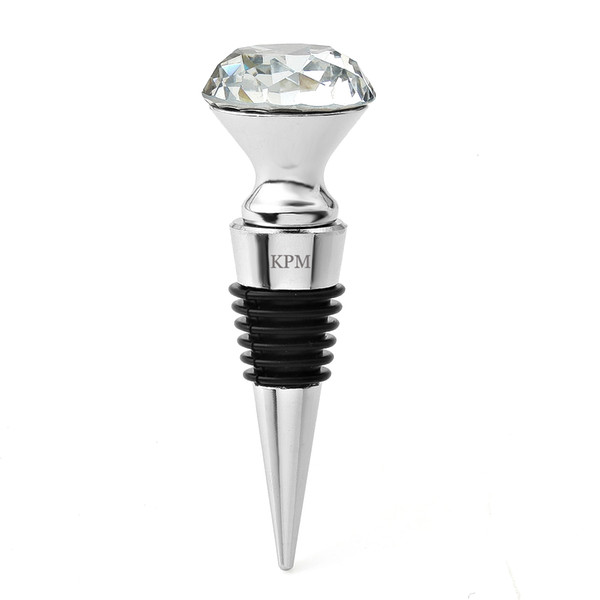 Pack of 5 Custom Engraved Diamond Glitter Wine Bottle Stopper in Deluxe Gift Box, A Unique Gift Idea for Groomsmen, Wine Connossieur