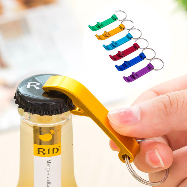 Portable Bottle Opener Key Ring Chain Mini Beer Bottle Opener Aluminum Alloy Kitchen Keychain Metal Beer Bar Tool