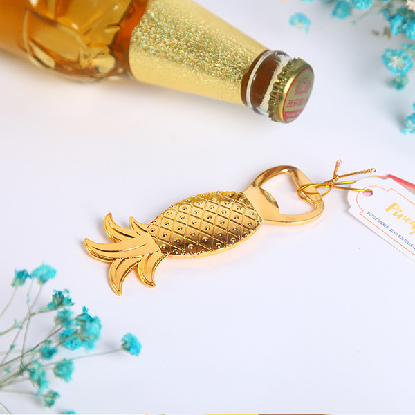20Pcs Chrome Bottle Opener Gold Pineapple Beer Openers Wedding Favors Supplies Wine Favor Christmas Gift New