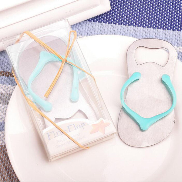 Beer Bottle Opener Wedding Favor Blue Flip-Flop Sandal Bottle Opener Slipper Wine Opener 5.5*10cm DHL