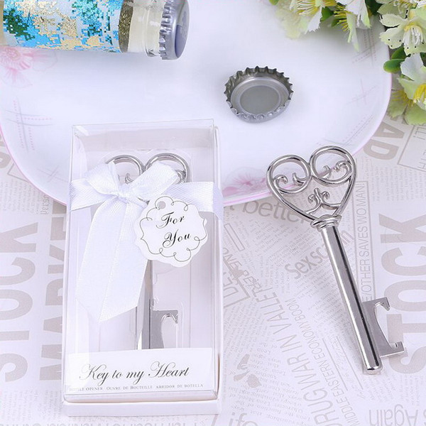 Heart Beer Bottle Opener White Gift box peculiar new key to my heart Bottle Opener wedding favor DHL 