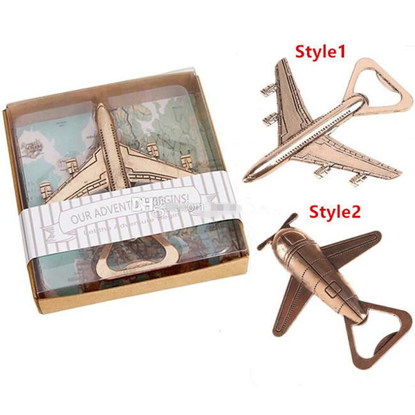 2 style Airplane Bottle Opener Antique Plane Shape Beer Opener Wedding Gift Party Favors Kitchen Aluminum Alloy Airplane Openers