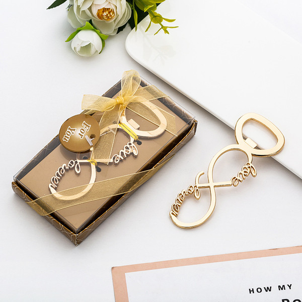 Gold 8 Digital Forever Love Bottle Opener Number 8 Silver Beer Opener Party Decoration Gift+DHL 