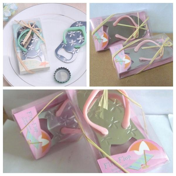 Beach Theme Wedding Gifts Flip Flop Bottle Opener Party Favors with Starfish 100pcs/lot Wedding favors Free Quality promise