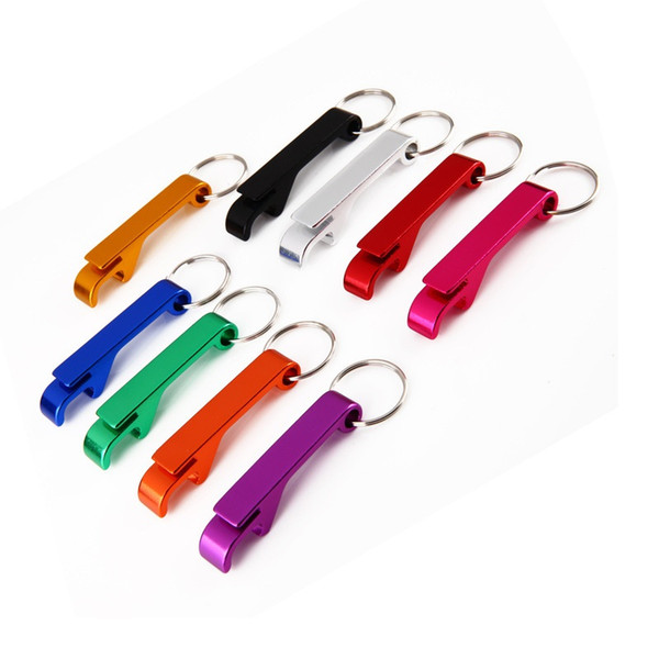 300pcs New promotion gift customed printed logo aluminum alloy beer can bottle opener keychain laser LOGO WA2211