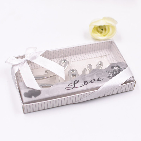 Gold Sliver Love design beer bottle openers wedding return gifts bridal shower favors 50pcs lot in bulk