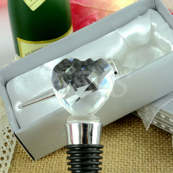 2019 Hot Sale FEIS wholesale artificial crystal heart bottle stoper wedding favor wedding gifts kitchen suppliers
