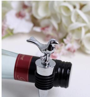 20pcs New top Chrome Bottle Stopper with Lovebirds Wedding Favors Wine Favor Christmas Gift