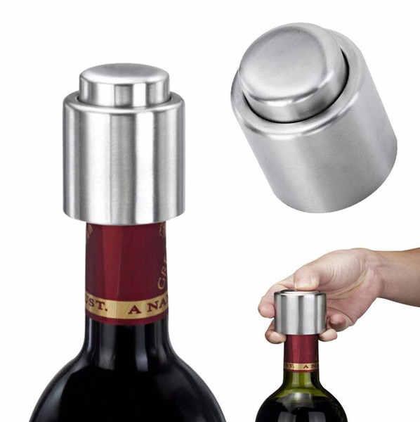 Wine Bottle Stopper Stainless Steel Bar Tools Preservation Wine Stoppers Kitchen Wine Champagne Stopper Beverage Closures Pour Cap DHL Free