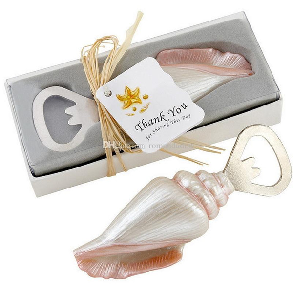 Wedding favors Beach Sea Shell Conch Beer Bottle Opener Resin + Metal Party Gifts Supplies DHL 