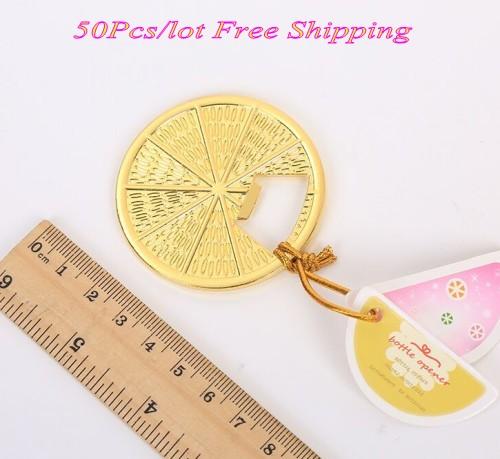 (50 Pieces/lot) Wedding gifts for guests of CITRUS SLICE BOTTLE OPENER bridal shower decorations for Party favors