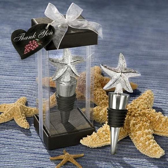 50Pcs Beach Starfish Wedding Wine Stopper Favor With Box Metal Birthday Party Gifts For Guests Wedding Favour Gift
