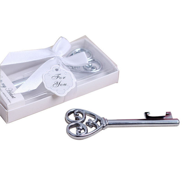 10pcs/lot Classic Creative Wedding Favors Party Back Gifts For Guests Silver Key Beer Bottle Opener Decorations Hot Selling