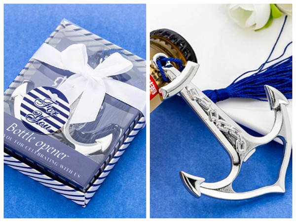 (10Pcs/lot) Bridal shower Party favors of Nautical Anchor Bottle Opener Gift for Wedding anniversary parties and family reunions