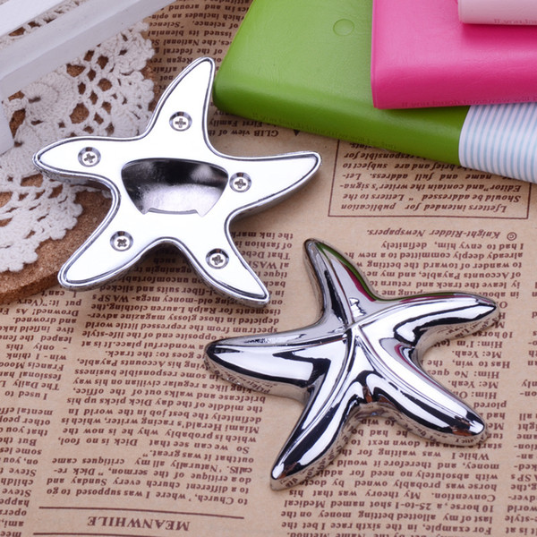 100pcs/lot New Bridal Shower Beach Theme Starfish Design Beer Bottle Opener Wedding Favors