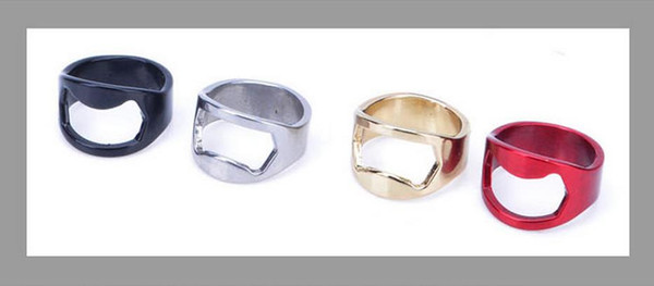 400pcs mixed color Stainless Steel Silver Finger Rings Bottle Opener Bar Beer Tool, Customer logo is free