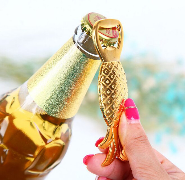 Wedding Favors Gifts Gold Metal Pineapple Beer Bottle Opener Party Decoration Supplies Gold Ananas Bottle Lid Opener