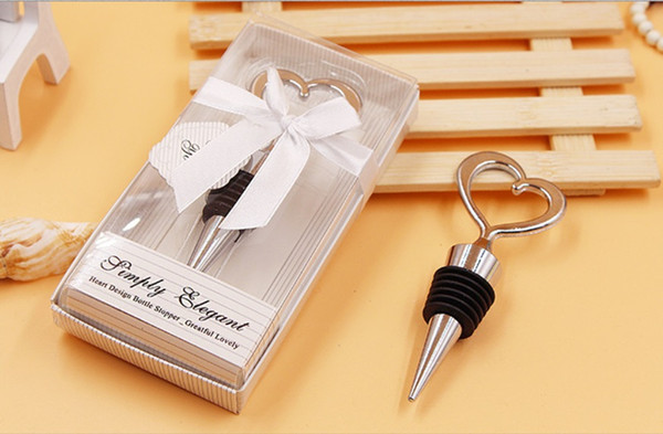 European Wedding & Event Party Favors Gift Heart Wine Bottle Stopper Party Decoration 20pcs