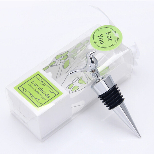 Love Bird Zinc Alloy Wine Bottle Stopper Wedding bridal Shower Party Favor Guest Gift for Men+DHL 