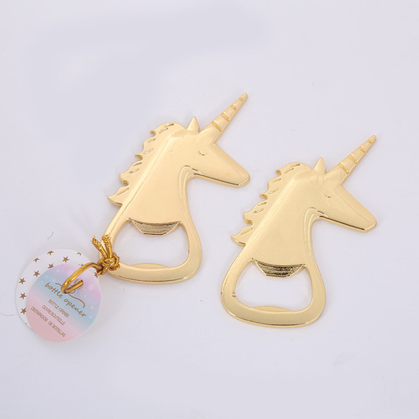 Golden wedding bottle openers party birthday favor and gifts unicorn design wholesale 50pcs lot 
