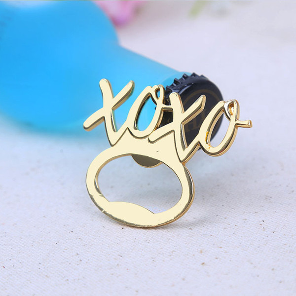 Gold XOXO Beer Bottle Opener Wedding Favors Golden Wine Opener Lovely Wedding Gift Party Favor Free Shipping New