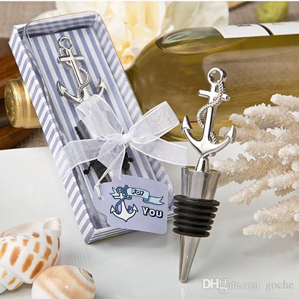 200pcs/lot Wedding favor gift and giveaways for guest Party souvenir Nautical Themed anchor wine bottle stopper Free shipping