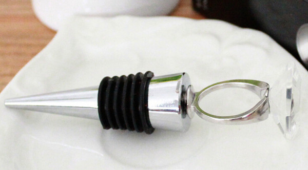 30pcs With this ring chrome diamond ring bottle stopper 200PCS/LOT Wedding favors and gift for man +Free 