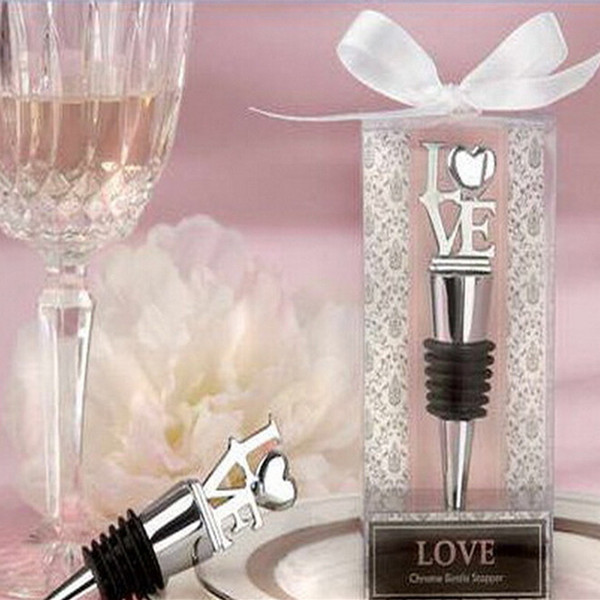 LOVE Heart Zinc Alloy Wine Bottle Stopper Wedding bridal Shower Gift Party Decoration +DHL 