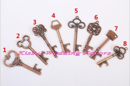 (30 Pieces/Lot) Little Small wedding favor gift of Vintage Key flower design Bottle Opener Wedding gifts for guests and Party