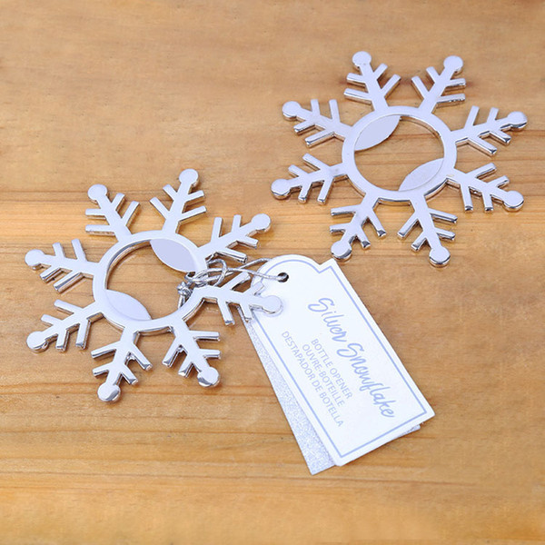 Silver Snowflake Beer Bottle Opener Halloween Favors Wine Opener Lovely Christmas Wedding Gift Party avor Free Shipping New