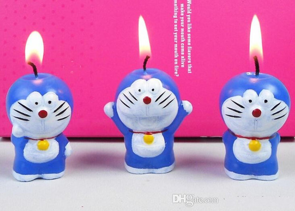Lovely DIY Candles Favors Birthday candles doraemon Wedding little Cat candle smoke free Birthday Valentine Wedding Jingle cats Kids Gifts