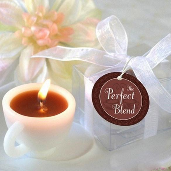 100pcs/lot Wedding candle coffee cup Candles Wedding Present Smoke-free Scented Wax Aromatherapy Decoration White Romantic