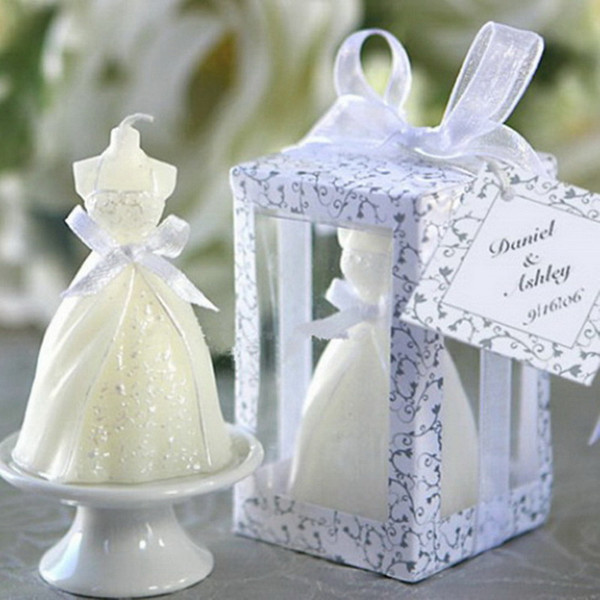 Wedding Dress Shape Candle Wedding Supplies Bride Candle For Wedding Favors Creative Household Party Holiday Gift DHL 