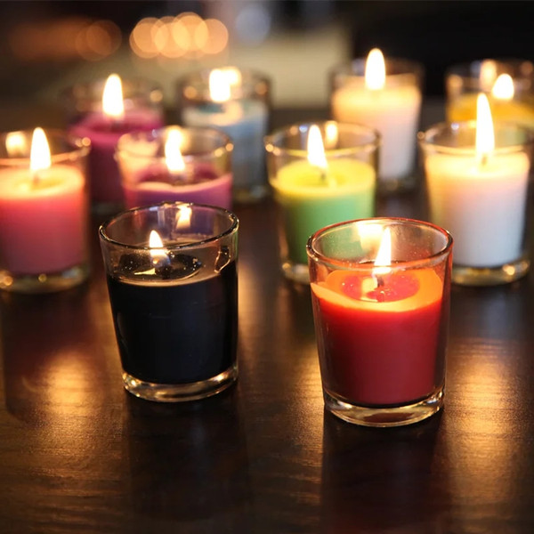 Glass aromatherapy candle hotel club makes romantic birthday wedding non-smoking glass candles