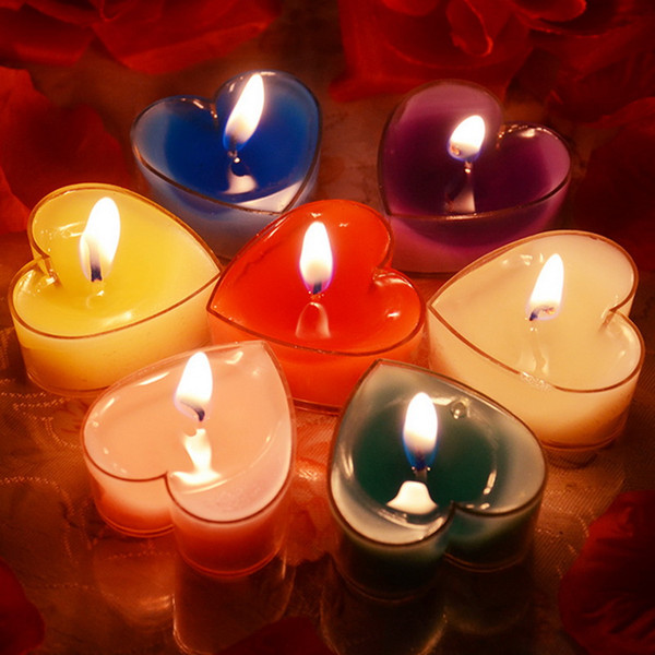 Heart Shape Scented Candle Romantic Valentine's Day Confession of Love Small Candle Lights Wedding Favor Birthday Gift DHL Free Shipping