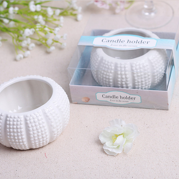 Love In The Ocean Candle Holders Wedding Favors White Ceramics Tea Light Candlestick Party Favor Gift Home Decoration New