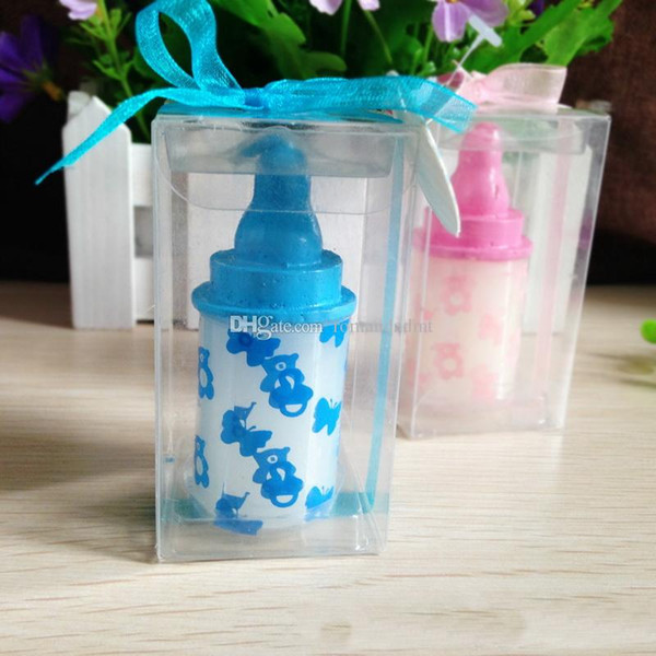 Wedding Favors Baby Bottle Candle Scented Smokeless Pink and Blue Wedding Supplies Birthday Party Baby Shower Gifts DHL 